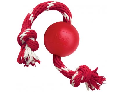 KONG hračka Classic míč na šňůrce guma červená