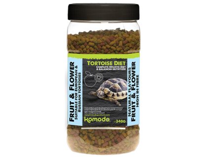 Komodo Tortoise Diet Kompletní krmivo pro suchozemské želvy ovoce a květy 340 g