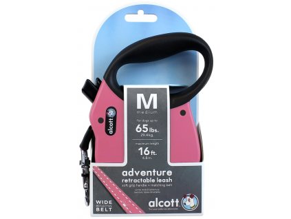 Alcott Adventure vodítko navíjecí 4,8 m M růžové