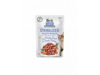 Brit Care Cat Pouch STERILIZED Hearty Duck & Tender Turkey in Jelly