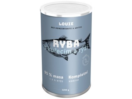 Louie konz. pro psy ryba s kuřecím a rýží 1200 g