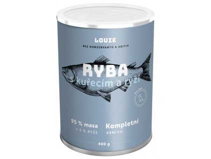 Louie konz. pro psy ryba s kuřecím a rýží 400 g