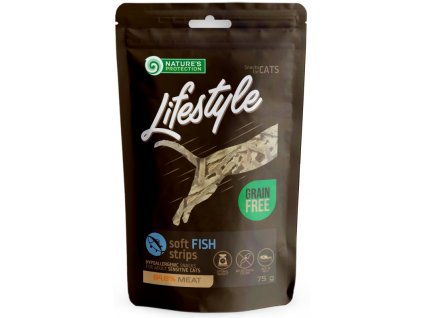 Nature's Protection Cat Snack Lifestyle měkké rybí proužky 75 g