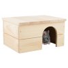 Domek dřevo králík rovná střecha 24 x 18 x 13 cm