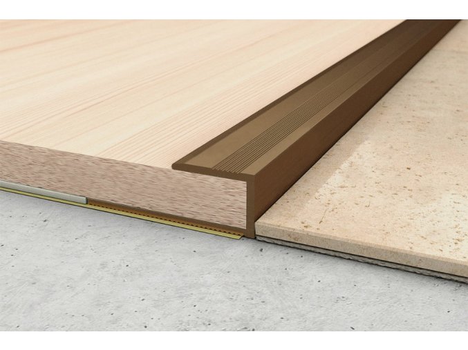 Ukončovací lišta, pro laminát, hliník elox bronz, 8,8 mm, 2,7 m