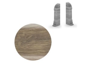 Koncovka P + L k soklové liště měkčené, Salag 56 mm, PVC, Timber ridge | Farm cottage oak | Buckingham