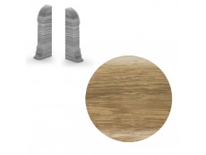 Koncovka P + L k soklové liště měkčené, Salag 56 mm, PVC, Dub zlatý | Honey oak | Tartufo oak