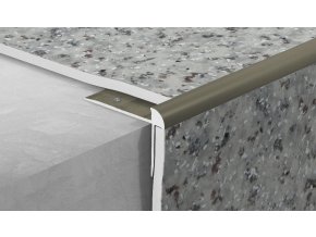 Schodová lišta vrtaná, hliník elox bronz, 20x42 mm, 2,5 m, pro tl: 3 mm