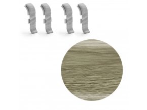 Spojka k soklové liště měkčené, Salag 56 mm, PVC, Ořech antik | Silver wood | Willow | Dub šedý (4 ks v balení)