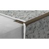 Schodová lišta vrtaná, hliník elox titan, 20x42 mm, 2,5 m, pro tl: 3 mm