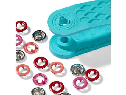 Prym Love Stiskací knoflík na úplety 8mm, oranžovo-růžový mix