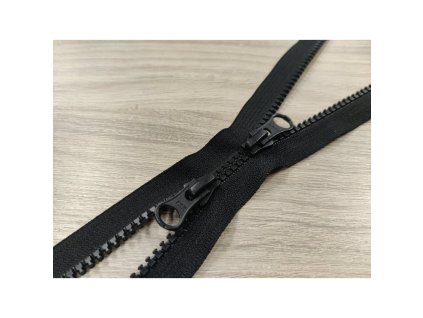 YKK Zip VISLON® vel. 5, 2 černí běžci, černá stuha