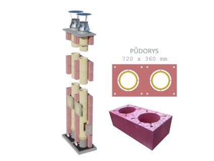 SUPER BLOK Passive dvouprůduchový výšky 11,28 m 200/90°+200/90°