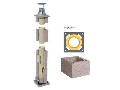 Komín SUPER BLOK Universal výška 9,12 m 160/45°