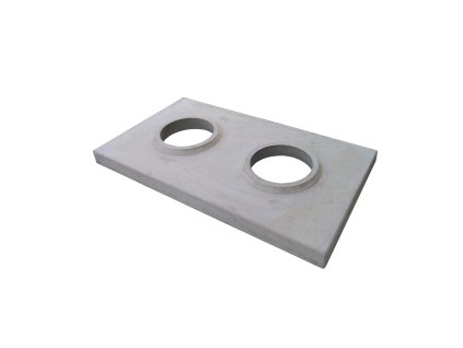 Betonová krycí deska, dvouprůduch, KD 200/250, šedá