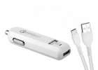 Avacom USB nabíječka do auta CarMAX 2 QuickCharge 2.0, 2 výstupy, kabel USB-A/USB-C,bílá