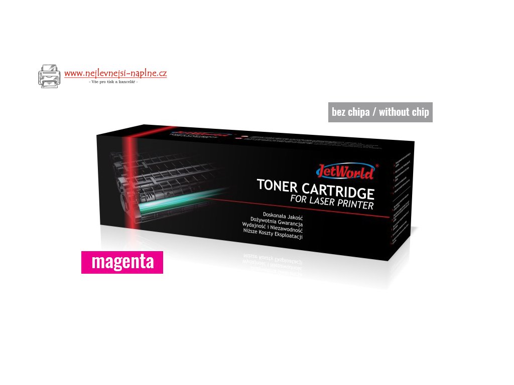 Tonerová kazeta JetWorld kompatibilní s HP 207X W2213X Color LaserJet Pro M255dw, M255nw, MFP M282nw, MFP M283cdw, MFP M283fdn, MFP M283fdw 2,45K Magenta (tonerová kazeta bez čipu - přemístěte ji z kazety OEM (řada A nebo X) - prosím, přeč