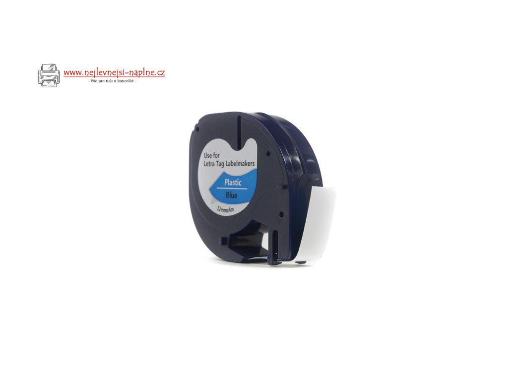 Náhradní páska JetWorld Dymo LetraTag Black on Blue, 12 mm x 4 m (59426, 91205, 91335, 91225) (S0721600, S0721650)