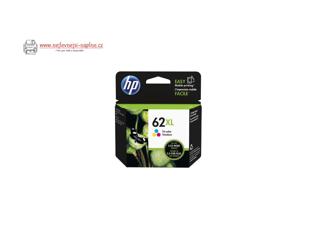 HP originální ink C2P07AE, HP 62XL, color, 415str.