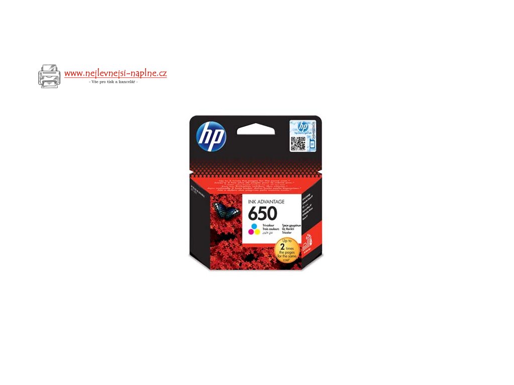 HP originální ink CZ102AE, HP 650, color, 200str.