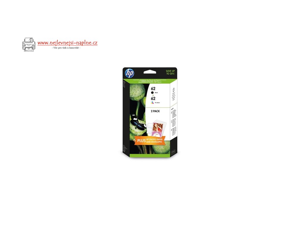 HP originální ink sada N9J71AE, HP 62, black/color, 200/165str., 4.4.2005ml, value pack