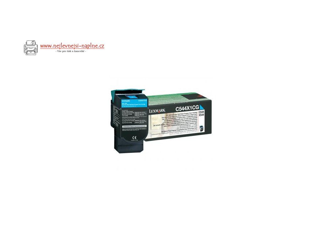Lexmark originální toner C544X1CG, cyan, 4000str., extra high capacity, return