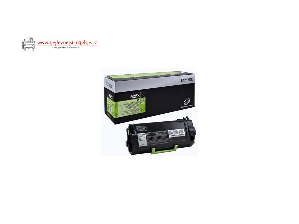 Lexmark originální toner 52D2X00, 522X, black, 45000str., extra high capacity, return