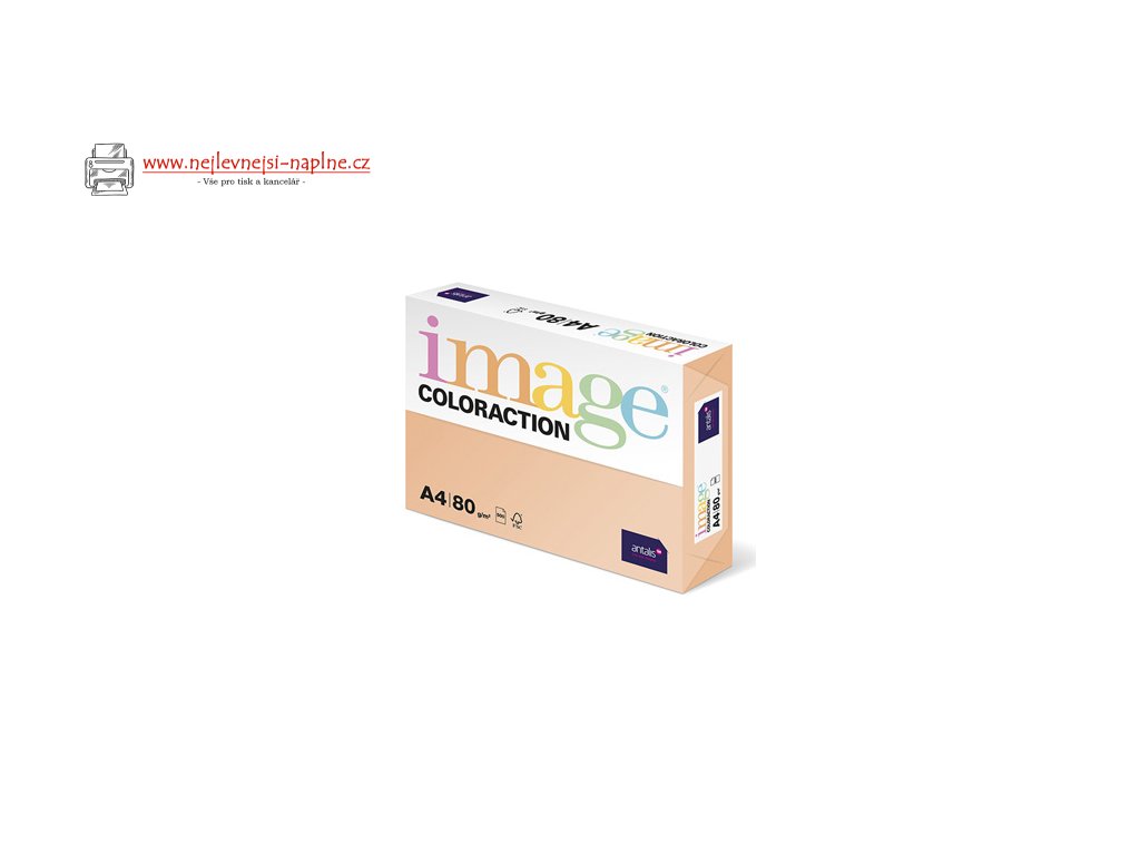 Xerografický papír Coloraction, Savana, A4, 80 g/m2, světle oranžový, 500 listů, vhodný pro inkoustový tisk
