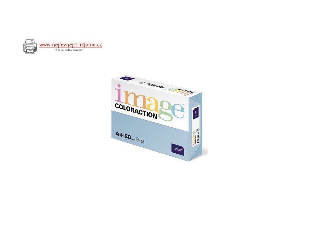Xerografický papír Coloraction, Iceberg, A4, 80 g/m2, ledově modrý, 500 listů, vhodný pro inkoustový tisk