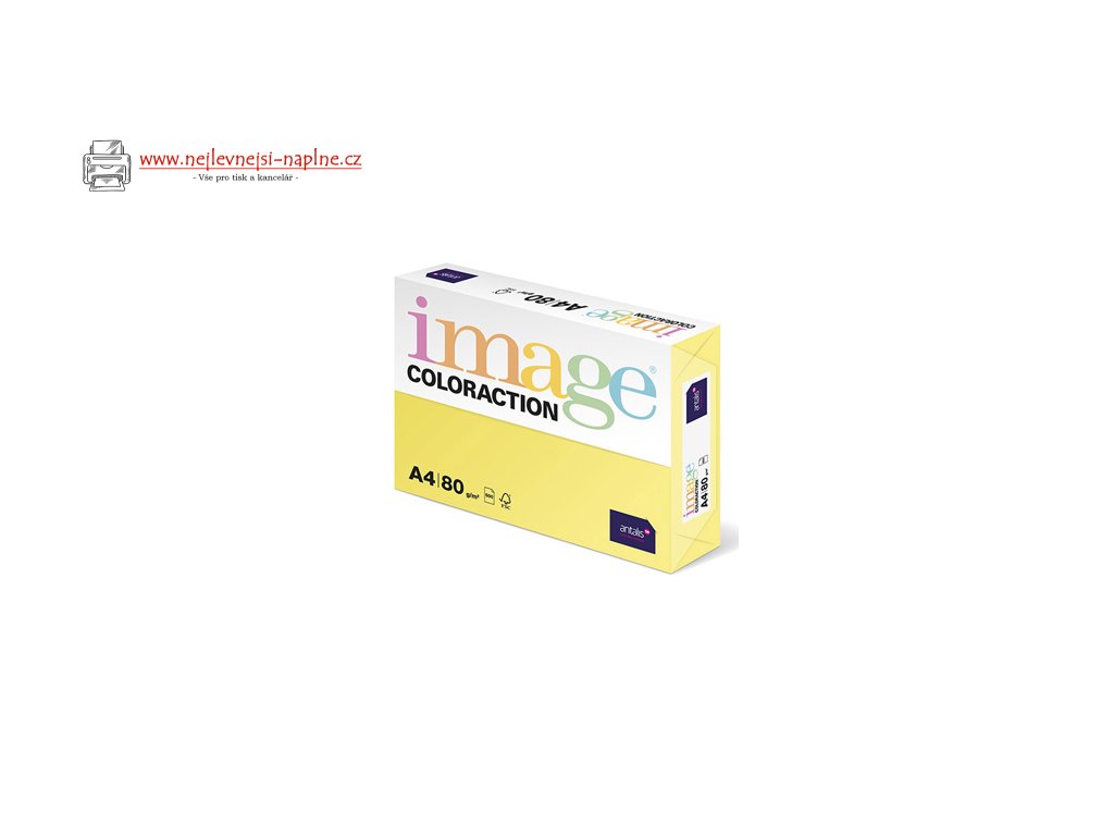 Xerografický papír Coloraction, Florida, A4, 80 g/m2, citrónově žlutý, 500 listů, vhodný pro inkoustový tisk
