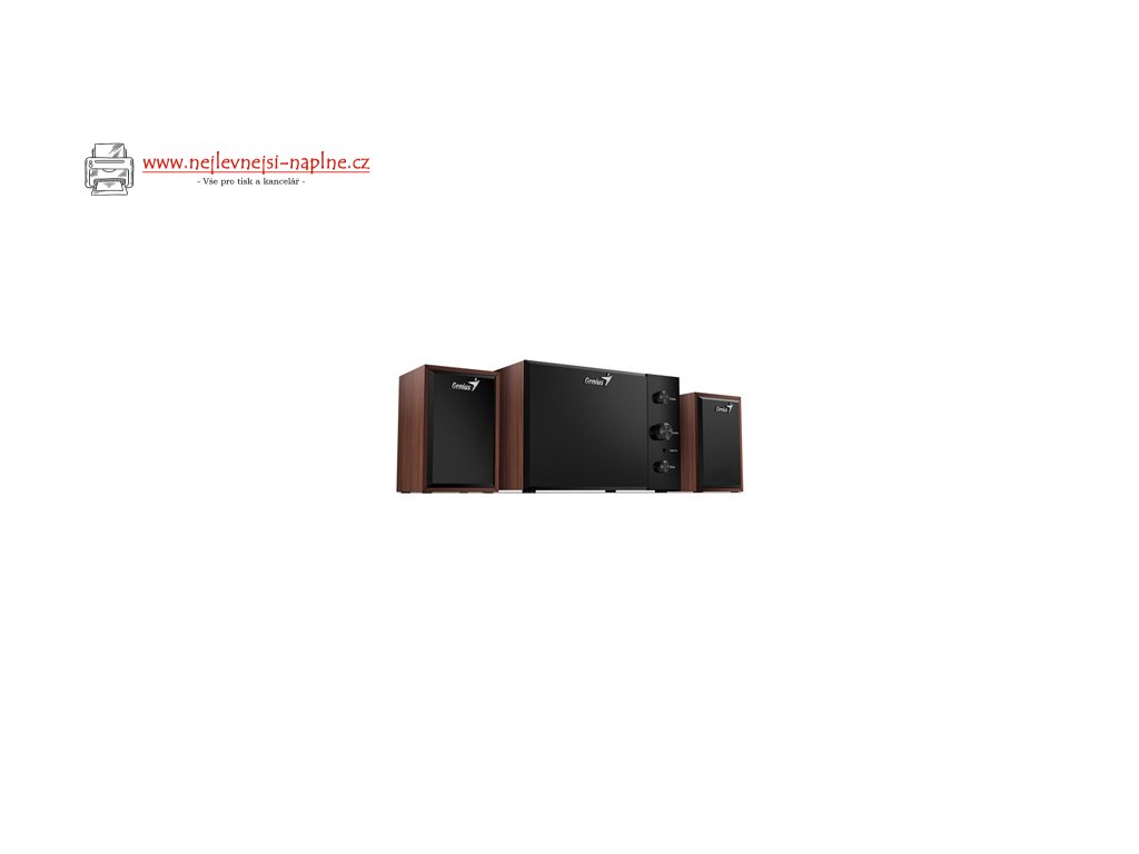Genius reproduktory SW-2.1 350, 2.1, 15W, hnědo-černé, ovládací panel, ovládaní basů a výšek, 3,5 mm jack, 40Hz~20kHz