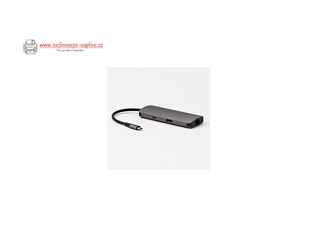Dokovací stanice All New, USB 3.1 Type-C, HDMI, RJ45, microSD, USB C (PD), 2x USB3.0, šedá