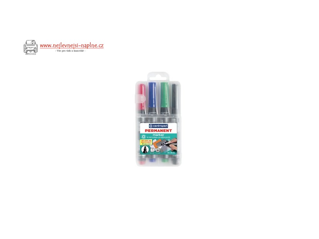 Centropen, sada marker 8516, color, 4ks, 2.5mm, alkoholová báze, cena za 1ks