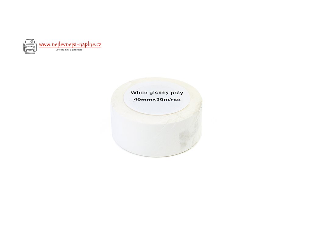 High Gloss Label Roll JetWorld White 40mm*30m replacement do Epson TM-3500 (roll with longitudinal perforation, core size 51mm)