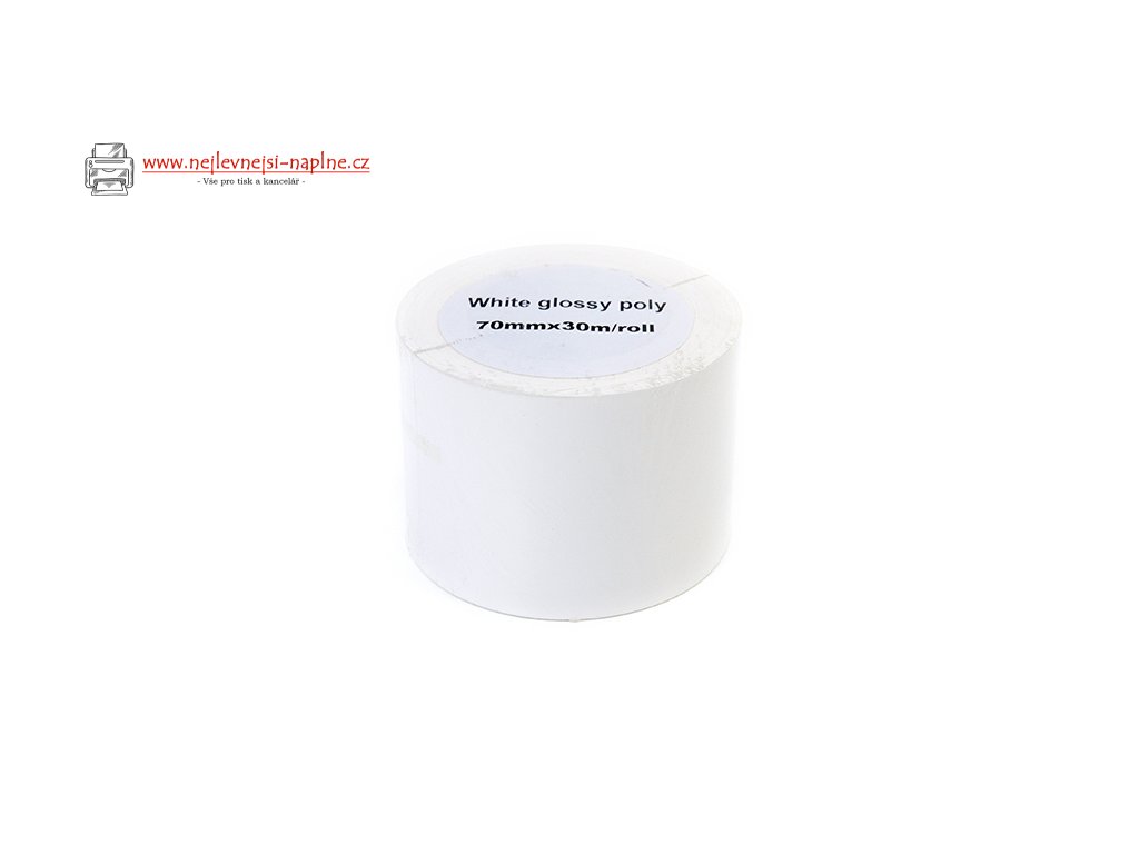 High Gloss Label Roll JetWorld White 70mm*30m replacement do Epson TM-3500 (roll with longitudinal perforation, core size 51mm)