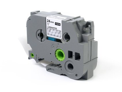 Náhradní páska Brother TZe-M55 24 mm x 8 m (TZEM55, TZM55, TZ-M55, AZEM55, AZE-M55), bílá s matným průhledným povrchem