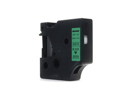 Náhradní páska JetWorld Dymo D1 černá na zelené 9 mm x 7 m LM100 , LM120, LM150, LM160, LM200, LM210, LM210D, LM220, LM260, LM260P, LM260D, LM280, LM300, LM350, LM360D, LM420P, LM500TS (40919) (S0720740)
