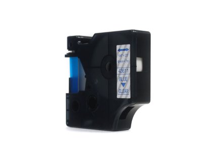 Náhradní páska JetWorld Dymo D1 Blue on Clear 6 mm x 7 m LM100, LM100+, LM200, LM300, LM400, LM420P, LM350, LM350D, LM360D, LM450D, LM260P, LM120P, LM500TS, LM160, LM210D, LM280, LM150, LM220 (43611)