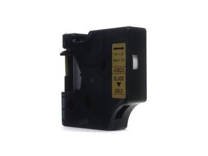 Náhradní páska JetWorld Dymo D1 Black on Gold 6 mm x 7 m LM100, LM100+, LM200, LM300, LM400, LM420P, LM350, LM350D, LM360D, LM450D, LM260P, LM120P, LM500TS, LM160, LM210D, LM280, LM150, LM220 (43623)
