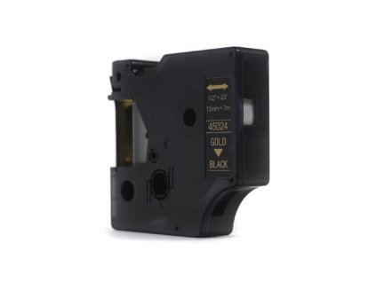 Náhradní páska JetWorld Dymo D1 Gold on Black 12 mm x 7 m LM100, LM100+, LM200, LM300, LM400, LM420P, LM350, LM350D, LM360D, LM450D, LM260P, LM120P, LM500TS, LM160, LM210D, LM280, LM150, LM220 (45024) (S0720640)
