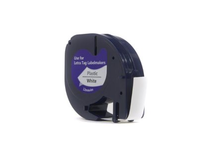 Náhradní páska JetWorld Dymo LetraTag Black on White, 12 mm x 4 m (59422, 91201, 91331, 91221) (S0721560, S0721610, S0721660)