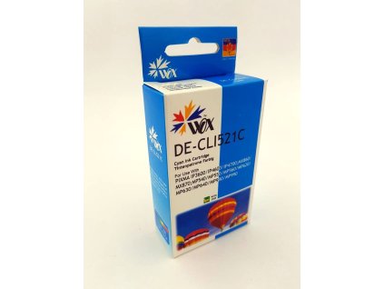 Inkoustová kazeta Wox Cyan Canon CLI 521C náhradní s čipem CLI-521C