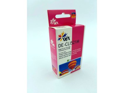Inkoustová kazeta Wox Magenta Canon CLI 521M náhradní s čipem CLI-521M