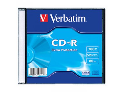 Verbatim CD-R, 43347, DataLife, 1-pack, 700MB, Extra Protection, 52x, 80min., slim box, pro archivaci dat