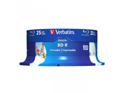 Verbatim BD-R SL, Hard Coat protective layer 25GB, spindle, 43811, 6x, 25-pack, pro archivaci dat