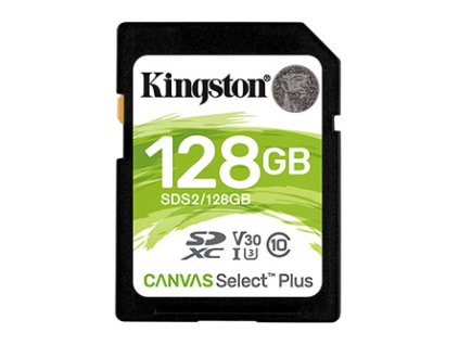Kingston paměťová karta Canvas Select Plus, 128GB, SDXC, SDC2/128GB, UHS-I U3 (Class 10), A1