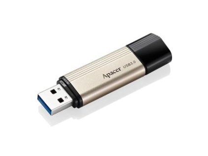Apacer USB flash disk, USB 3.0, 64GB, AH353, zlatý, AP64GAH353C-1, USB A, s krytkou