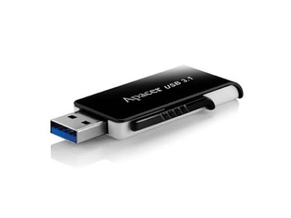 Apacer USB flash disk, USB 3.0, 128GB, AH350, černý, AP128GAH350B-1, USB A, s výsuvným konektorem