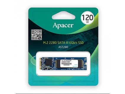 Interní disk SSD Apacer M.2 SATA III, interní M.2 SATA III, 120GB, AST280, AP120GAST280-1, 500 MB/s-R, 470 MB/s-W