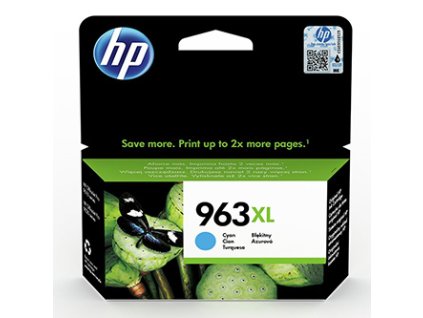 HP originální ink 3JA27AE, HP 963XL, high capacity, cyan, 1600str., 22.92ml